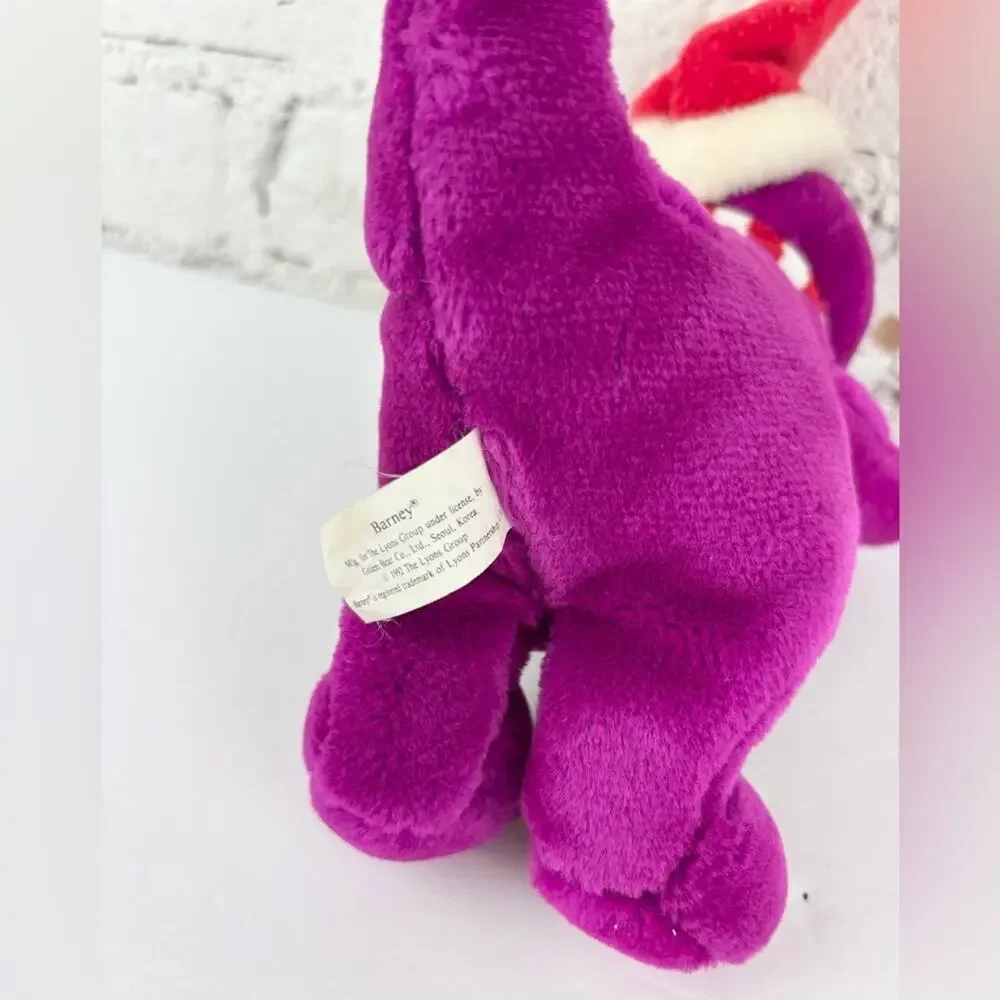 Vintage 90’s Barney The Purple Dinosaur Christmas 9” Plush